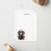 Cool Waterverf Black Labrador Retriever Dank u Notitiekaartje (Voorkant / Achterkant in situ)