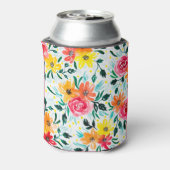 Cool Waterverf Floral Colorful Pattern Blikjeskoeler (Blikje Achterkant)