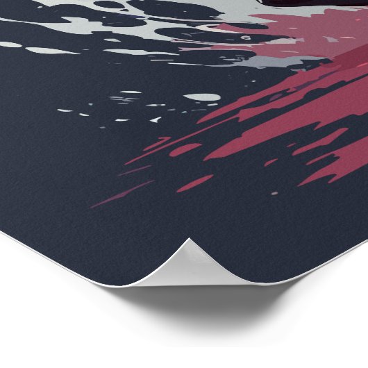 Cool Waterverf Grey Ninja Cat Warrior Poster (Hoek)