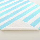 Cool Waterverf Ice Blue White Stripes Sherpa Deken (3/4)