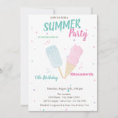 Cool Waterverf Ice creams Summer Birthday Party Kaart (Voorkant)