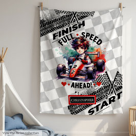 Cool Waterverf Sport Car Racing Boy Blanket Fleece Deken