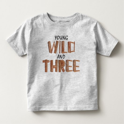 Cool Waterverf Wood Illustratie 3rd Birthday Boy Kinder Shirts (Voorkant)