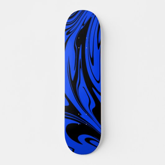 Cool Wave Blue Zwart Persoonlijk Skateboard (Voorkant)