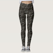 Cool Wave-patroon halloween zwart Leggings (Voorkant)