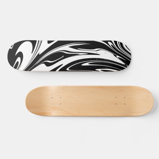 Cool Wave Zwart Wit Persoonlijk Skateboard (Horizontaal)