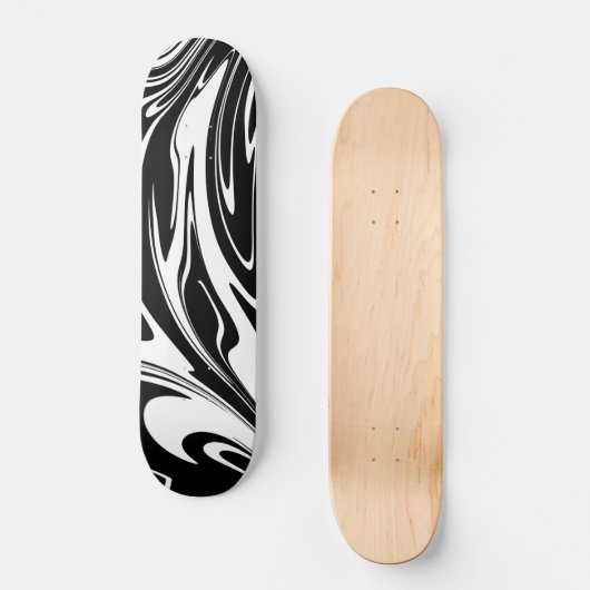 Cool Wave Zwart Wit Persoonlijk Skateboard (Voorkant)