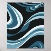 Cool Waves Abstract Pattern Poster (Voorkant)