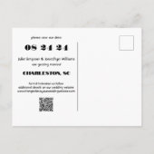 Cool Wedding Date Zwart-wit Save the Date Briefkaart (Achterkant)