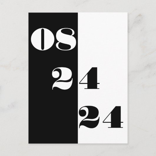 Cool Wedding Date Zwart-wit Save the Date Briefkaart (Voorkant)