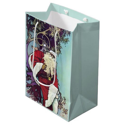 Cool Weed Santa Medium Gift Bag Medium Cadeauzakje (Voorkant Gekanteld)