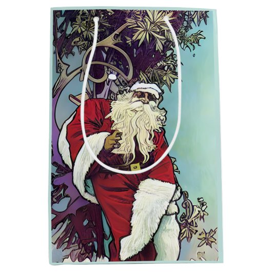 Cool Weed Santa Medium Gift Bag Medium Cadeauzakje (Voorkant)
