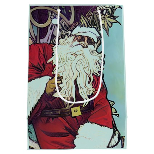 Cool Weed Santa Medium Gift Bag Medium Cadeauzakje (Achterkant)