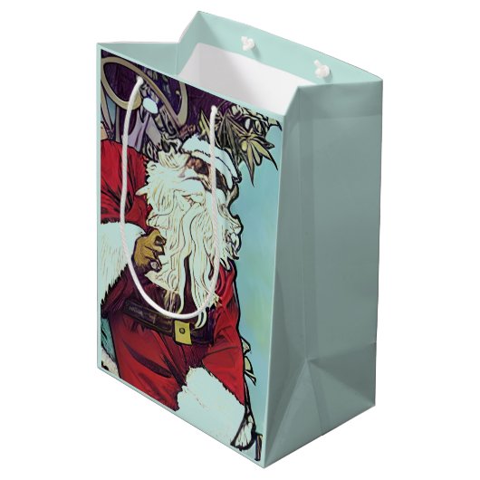 Cool Weed Santa Medium Gift Bag Medium Cadeauzakje (Achterkant Gekanteld)