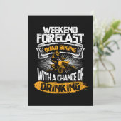 Cool Weekend Forecast Quad Biking Biker Gift Idee Kaart (Staand voorkant)
