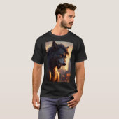 Cool Weerwolf Furry Therian Art T-shirt (Voorkant volledig)