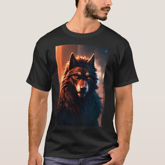 Cool Weerwolf Furry Therian Art T-shirt (Voorkant)
