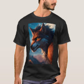 Cool Weerwolf Furry Therian Art T-shirt (Voorkant)