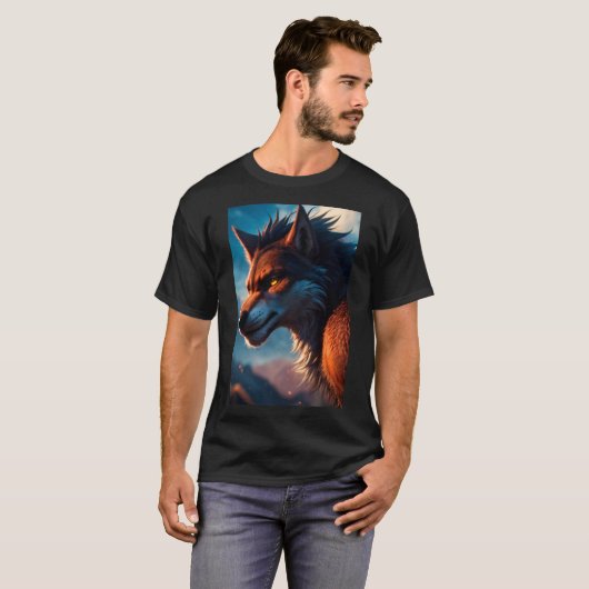 Cool Weerwolf Furry Therian Art T-shirt (Voorkant volledig)