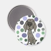 Cool Weimaraner en Circle Pattern Abstracte Kunst Magneet (Voorkant / Achterkant)