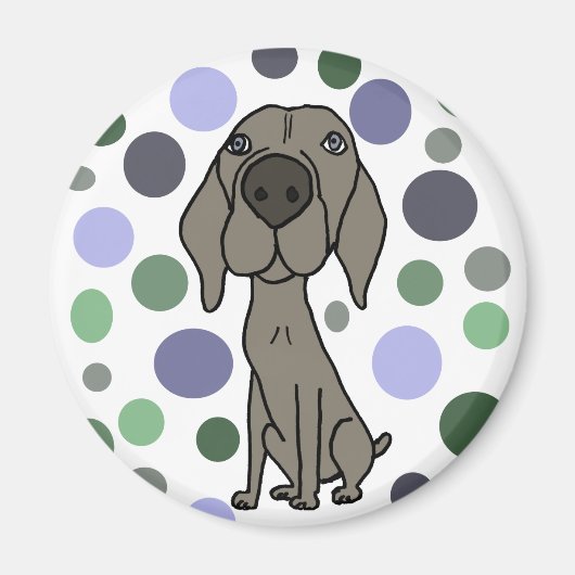 Cool Weimaraner en Circle Pattern Abstracte Kunst Magneet (Voorkant)