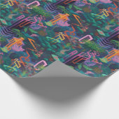 Cool Weird Surreal Lines Shapes Oerwoud Pattern Cadeaupapier (Hoek)
