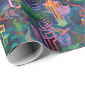 Cool Weird Surreal Lines Shapes Oerwoud Pattern Cadeaupapier (Rol Hoek)