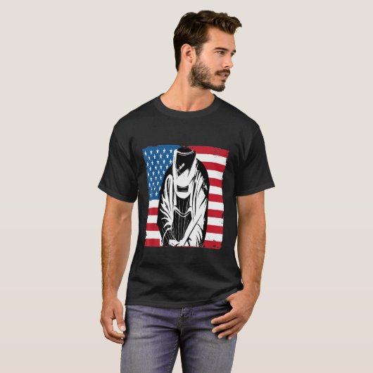 Cool Welder USA Patriottische Amerikaanse Vlaglass T-shirt (Voorkant volledig)
