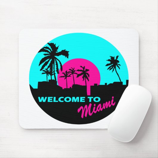 Cool Welkom bij het Miami-ontwerp Muismat (Met muis)
