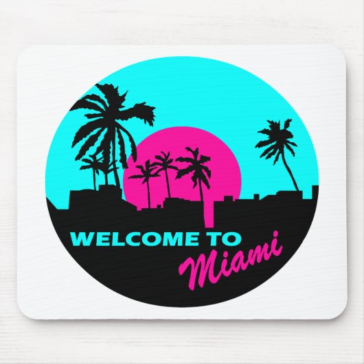 Cool Welkom bij het Miami-ontwerp Muismat (Voorkant)
