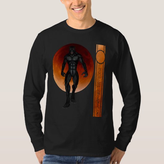 Cool Werewolf Lychan Full Moon Halloween Blood Moo T-shirt (Voorkant)