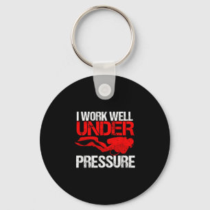 Cool werk onder druk _ grappig duikgeschenk sleutelhanger
