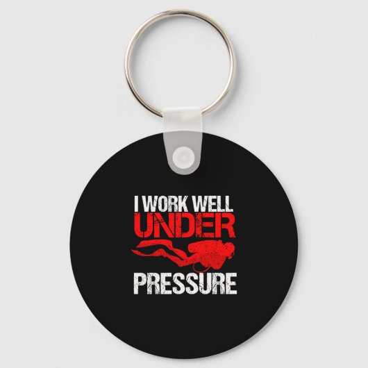 Cool werk onder druk _ grappig duikgeschenk sleutelhanger (Voorkant)