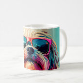 Cool West Highland White Terrier dog with sunglass Koffiemok (Voorkant rechts)