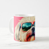 Cool West Highland White Terrier dog with sunglass Koffiemok (Voorkant links)