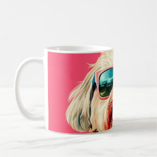 Cool West Highland White Terrier dog with sunglass Koffiemok