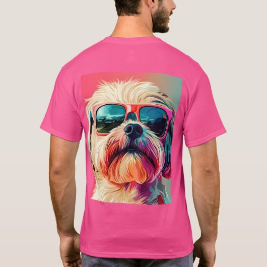 Cool West Highland White Terrier dog with sunglass T-shirt (Achterkant)