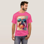 Cool West Highland White Terrier dog with sunglass T-shirt (Voorkant volledig)
