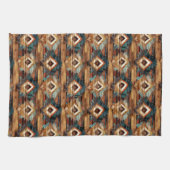 Cool Western faux hout tegelpatroon Theedoek (Horizontaal)