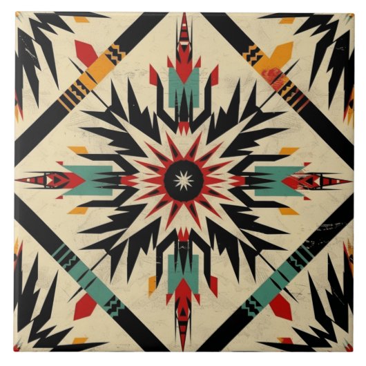 Cool Western Indiaas patroon Tegeltje (Voorkant)