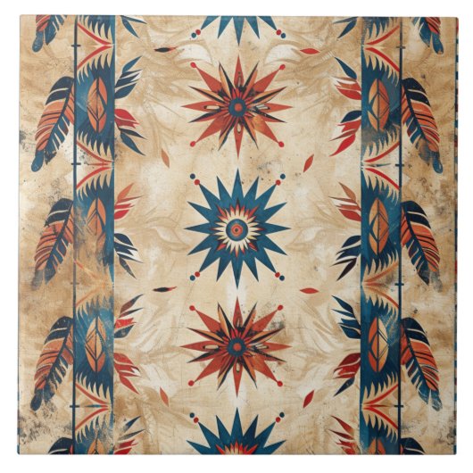 Cool Western Indiaas patroon Tegeltje (Voorkant)