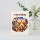 Cool Western kampvuur bericht toevoegen Briefkaart (Staand voorkant)