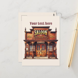 Cool Western Saloon bericht toevoegen Briefkaart