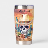 Cool Western Skull naam toevoegen Geïsoleerde Drinkbeker (Voorkant)
