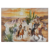 Cool Westerne cowboy scene Snijplank (Voorkant)