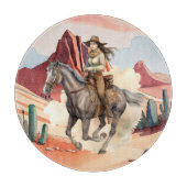 Cool Westerne cowgirl scene Snijplank (Voorkant)