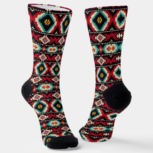 Cool Westerne faux knit Aztec Sokken (Gebogen)