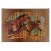 Cool Westerne paardenranch Snijplank (Voorkant)