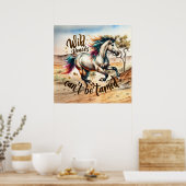 Cool Westerne wilde harten paard Poster (Keuken)