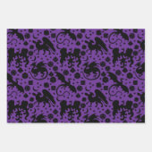 Cool Whimsical Dragon & Dice thema Paarse & Rood Inpakpapier Vel (Voorkant 2)